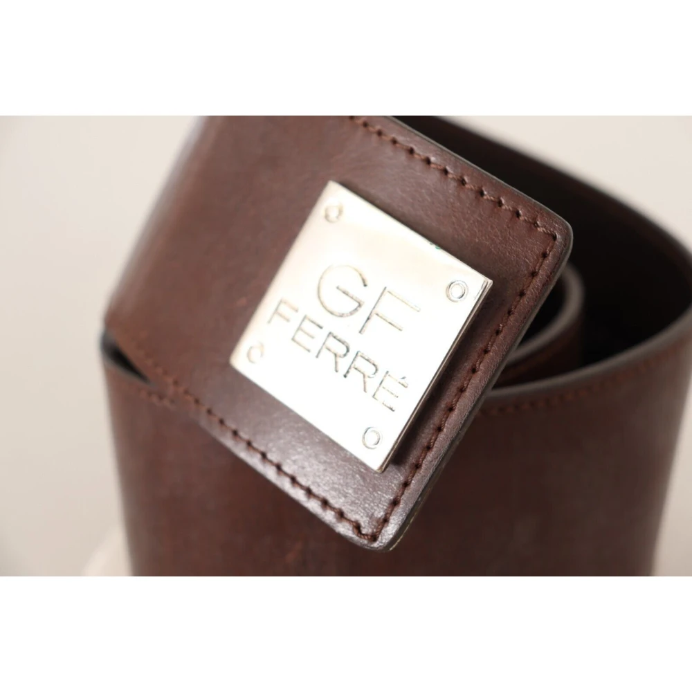 Gianfranco Ferré Elegante Leren Riem Chic Bruin Brown Dames