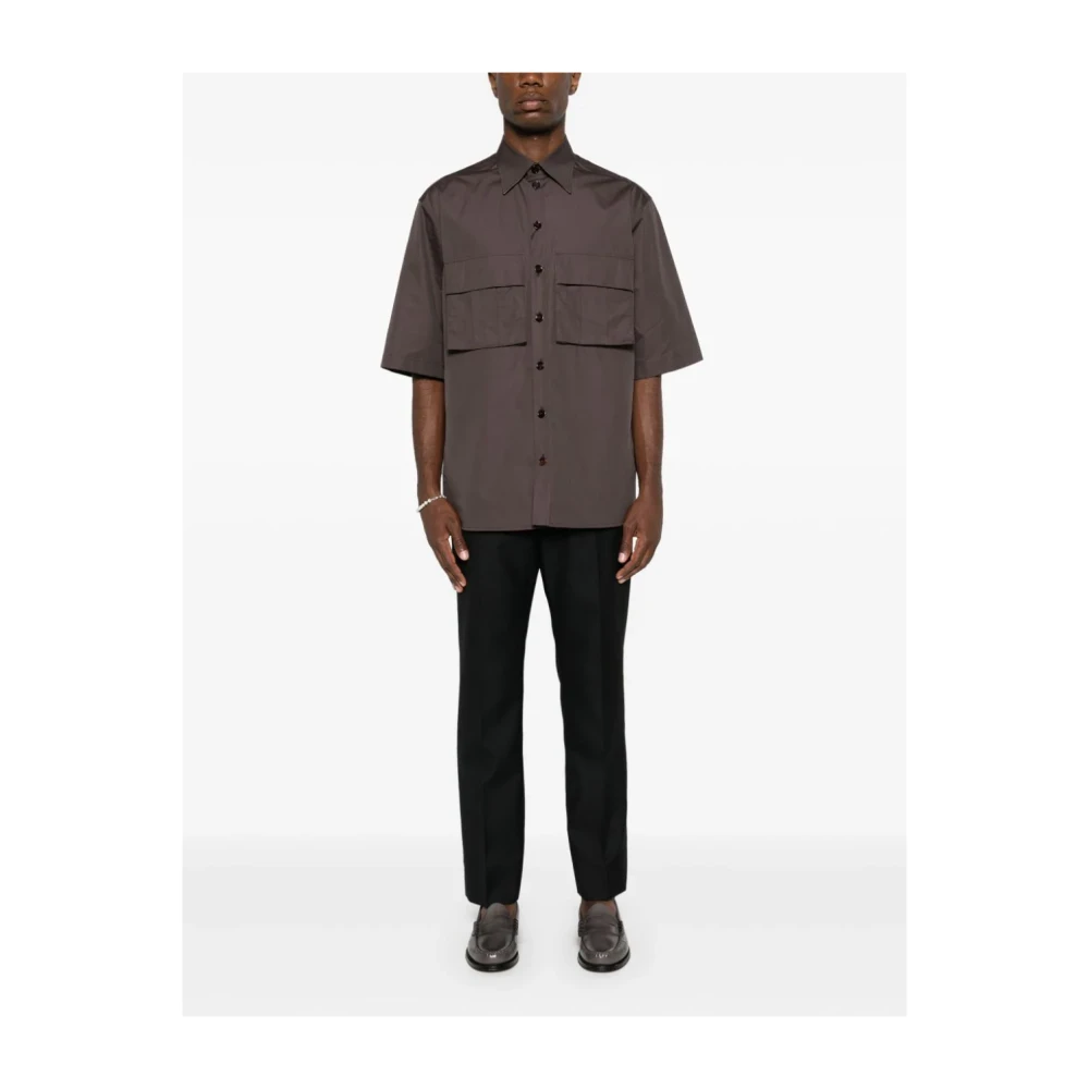 Dolce & Gabbana Hawaii Shirt Bruin Katoen Poplin Brown Heren