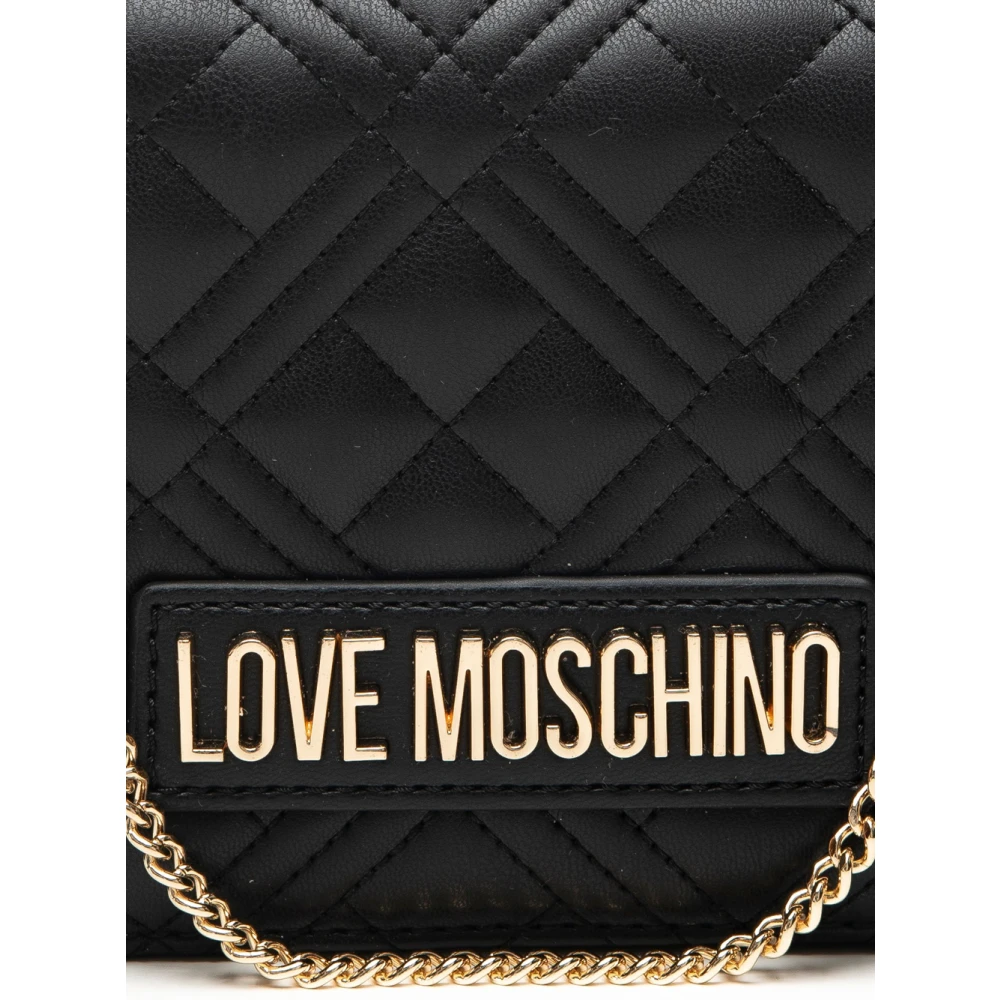 Love Moschino Gewatteerde Logo Schoudertas Zwart Black Dames