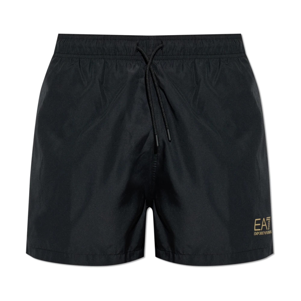Emporio Armani Ea7 Svart Logo Swim Shorts