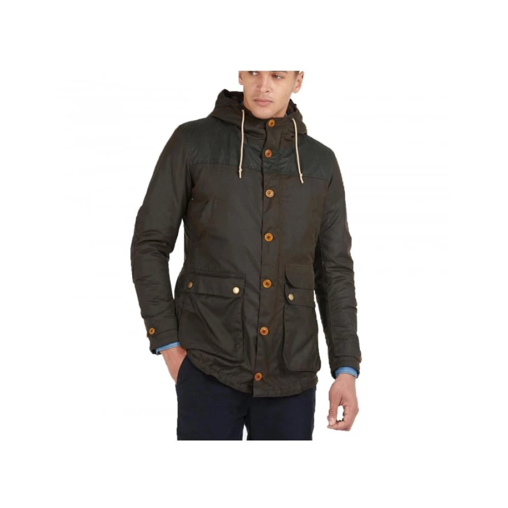 Barbour Gewaxte Katoenen Parka Game Olijf Green Heren