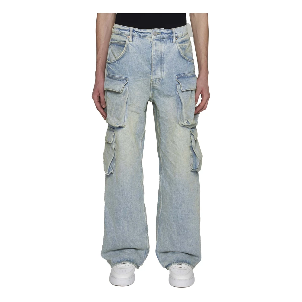 Purple Brand Versleten Denim Wijde Pijp Jeans Blue Heren