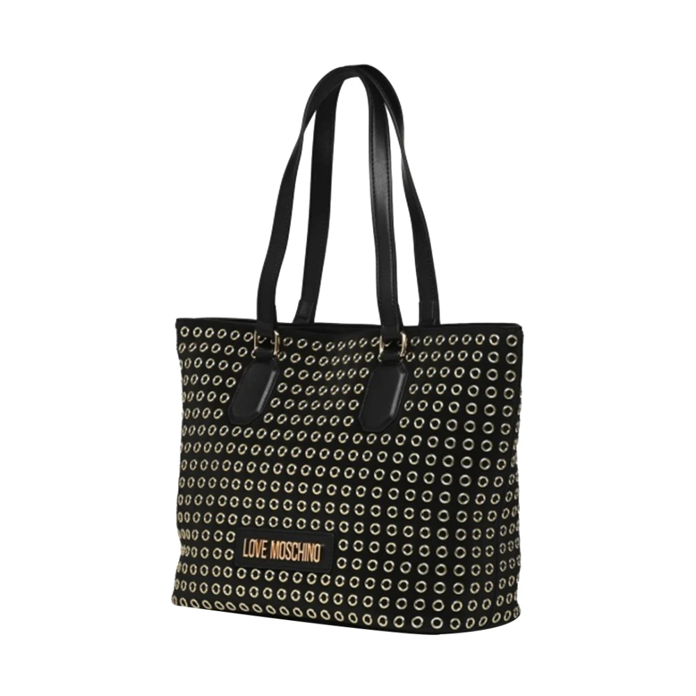 Moschino Zwarte Shopper Tas met Gouden Details Black Dames