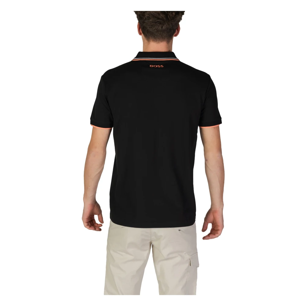 Hugo Boss Zwarte Effen Polo Shirt Herfst Winter Black Heren