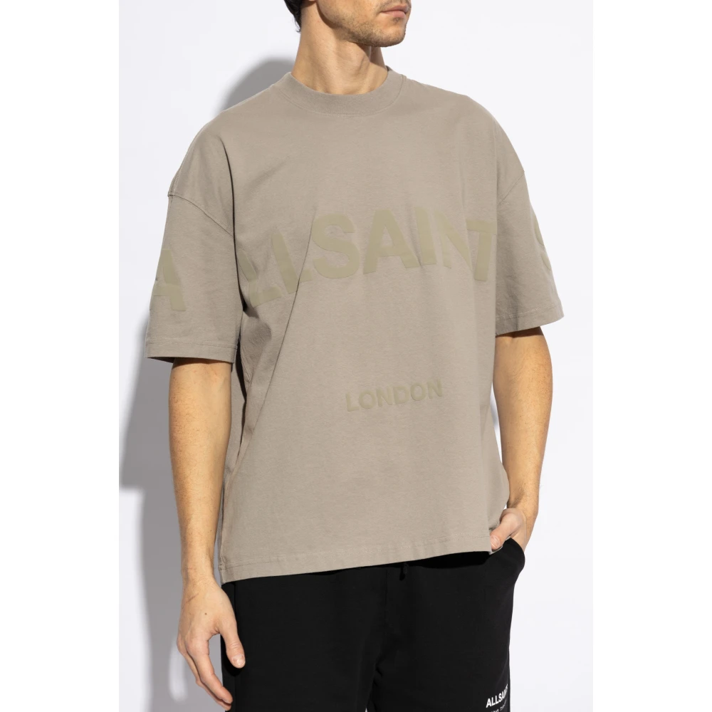 AllSaints Biggy T-shirt in oversize stijl Beige Heren