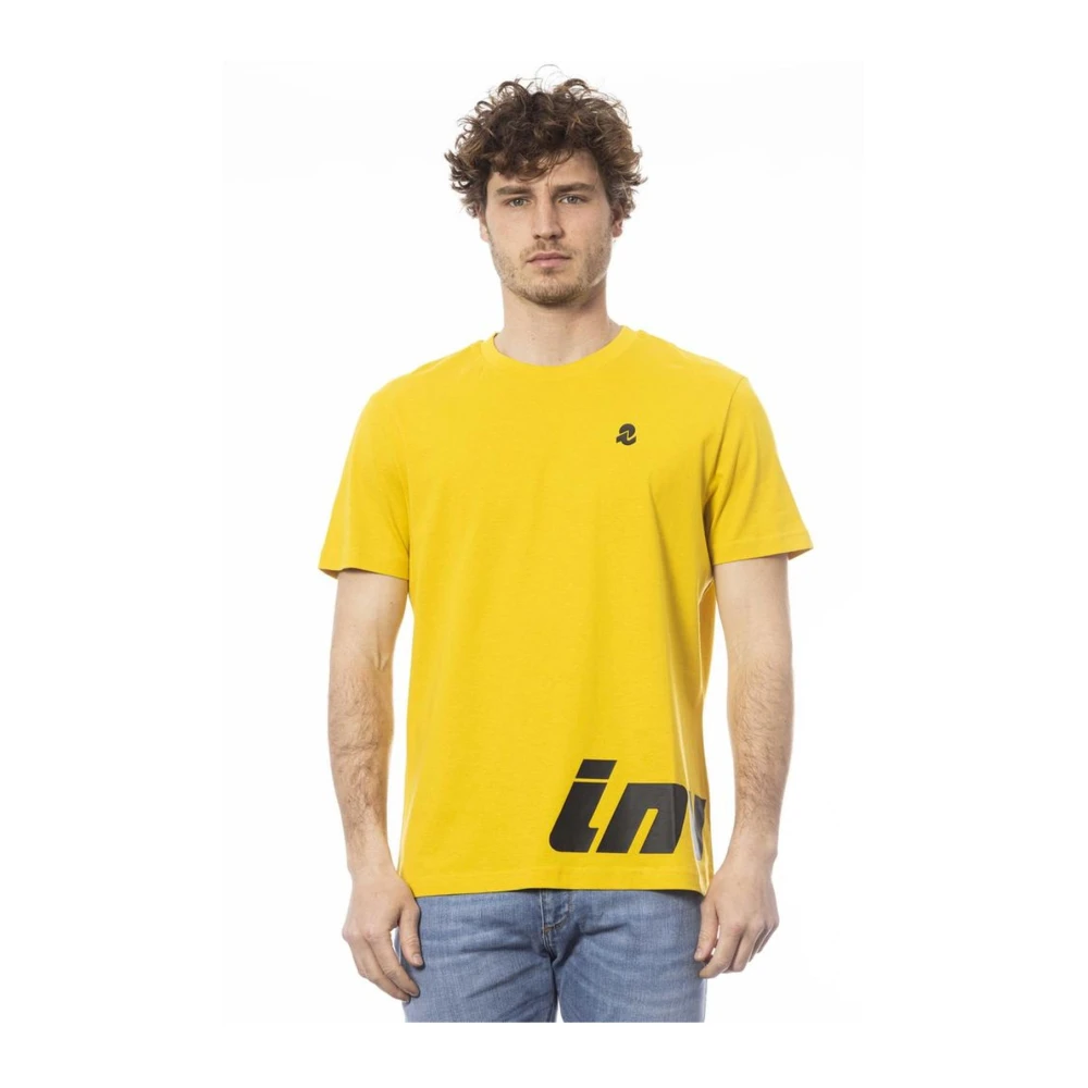 Invicta Men's Yellow T-Shirts,, Cotton Crew Neck Logo Print T-Shirt Medium