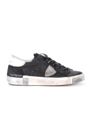 Svarta och silver läder och mocka Paris X Sneakers