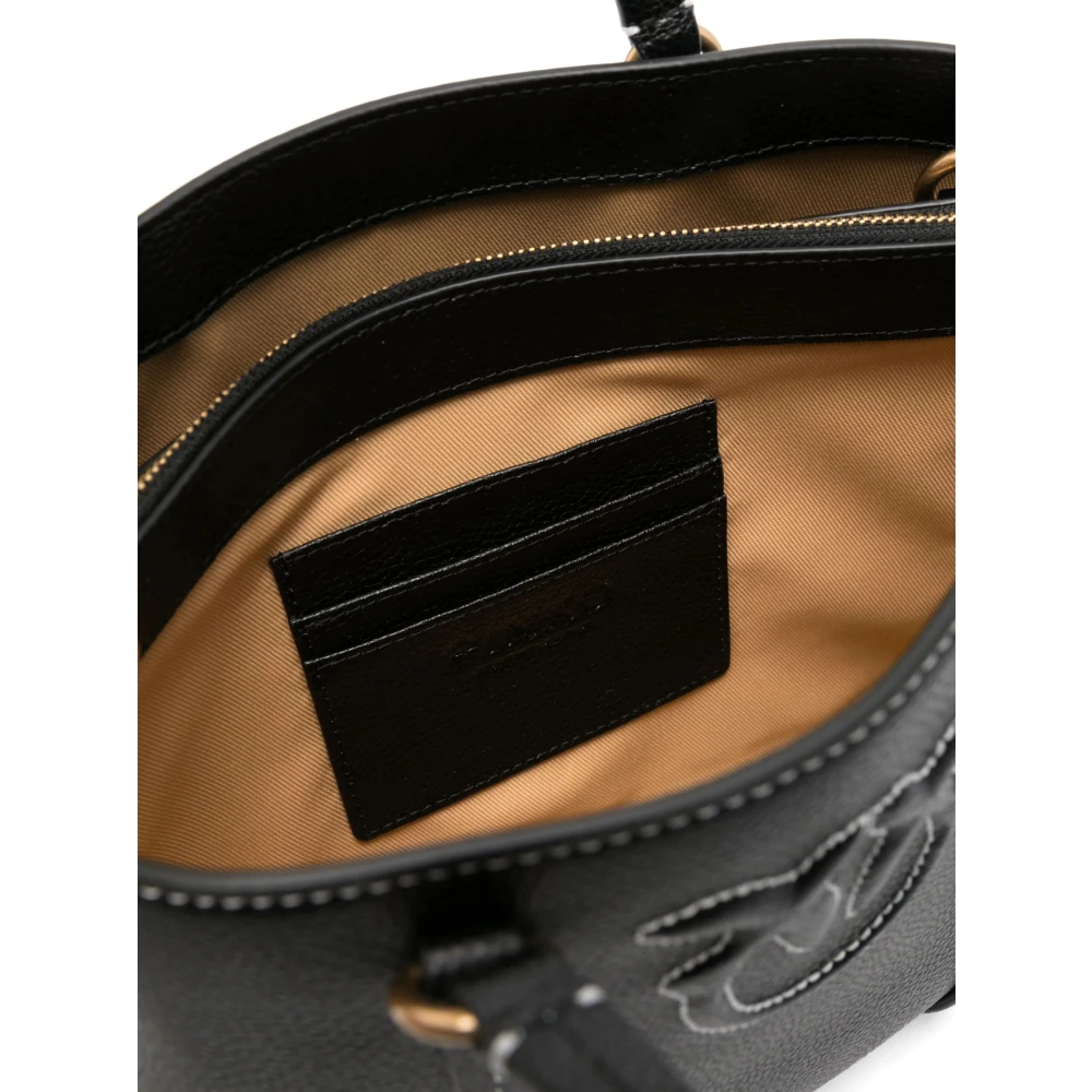pinko Antiek Gouden Miranda Shopper Mini Tas Black Dames