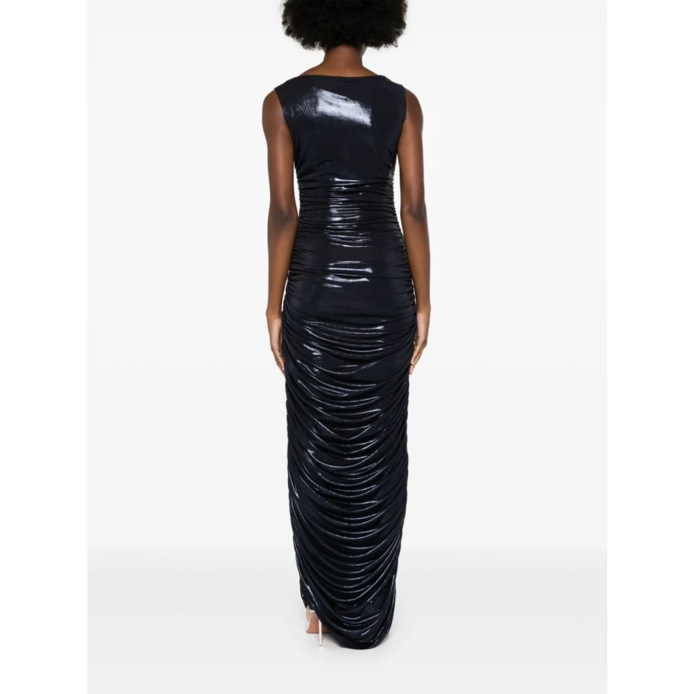 Norma Kamali Navy Blauwe Enkellange Mouwloze Jurk Blue Dames