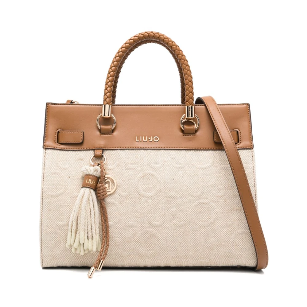 Liu Jo Medium Jacquard Tote Bag - Female - Shopping Bags - Beige - One Size - Bags