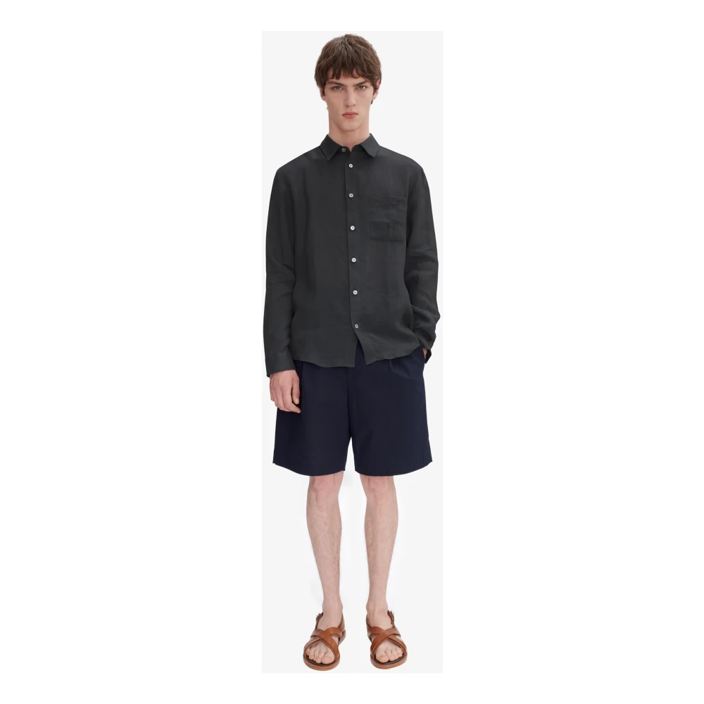 A.p.c. Logo Chemise Shirt Premium Katoen Gray Heren