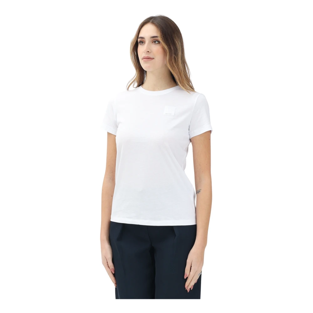 Armani Exchange Witte korte mouw T-shirt voor vrouwen White Dames