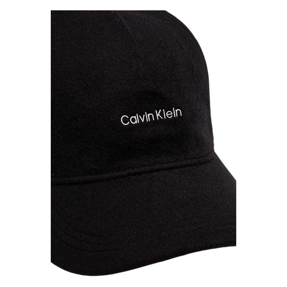 Calvin Klein Wollen Blend Gesp Cap Black Dames