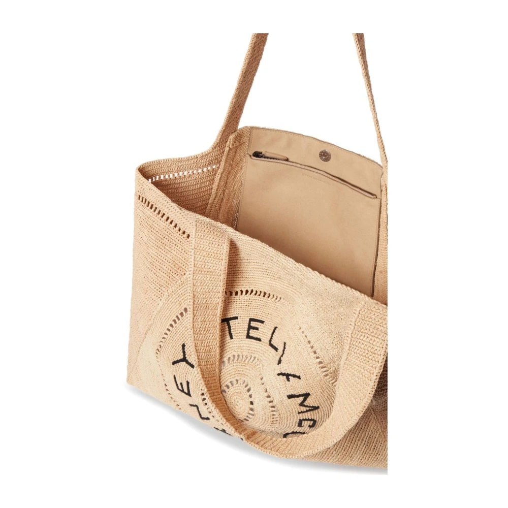 Stella Mccartney Beige Tote Tas met Borduurwerk Beige Dames