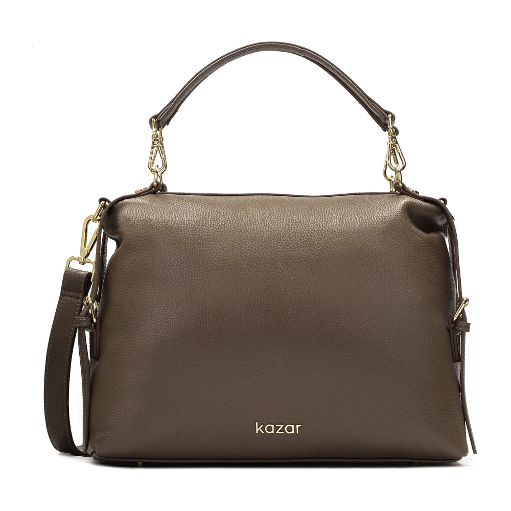Kazar Grote leren handtas met afneembare handvatten Beige Dames