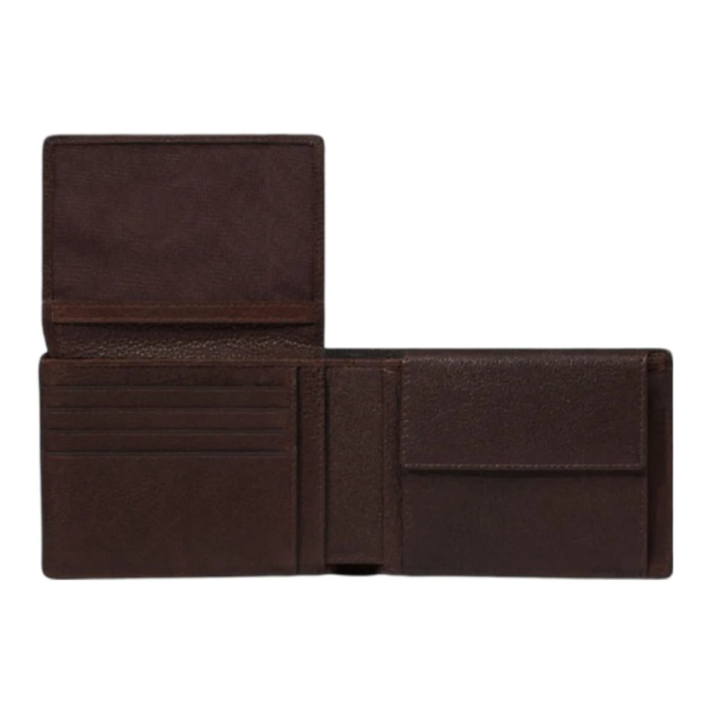 Piquadro Bruin leren portemonnee met RFID-bescherming Brown Heren