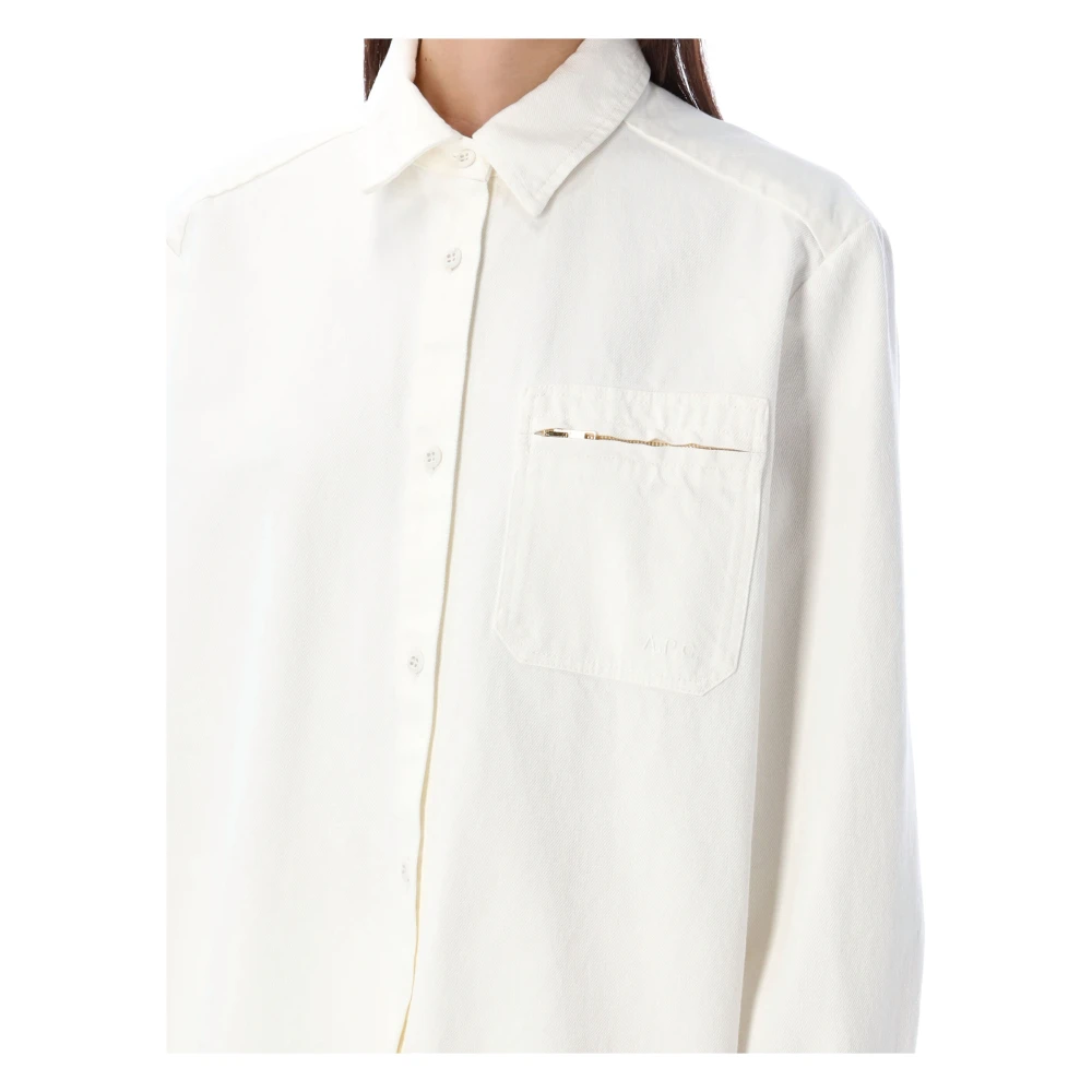 A.p.c. Tina Denim Shirt White Dames