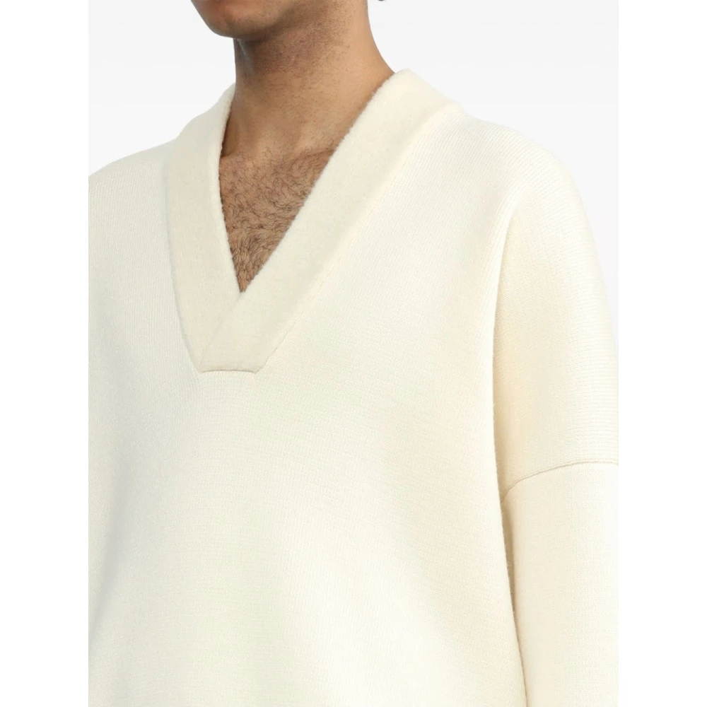 Fear Of God Crème V-hals Sweater White Heren
