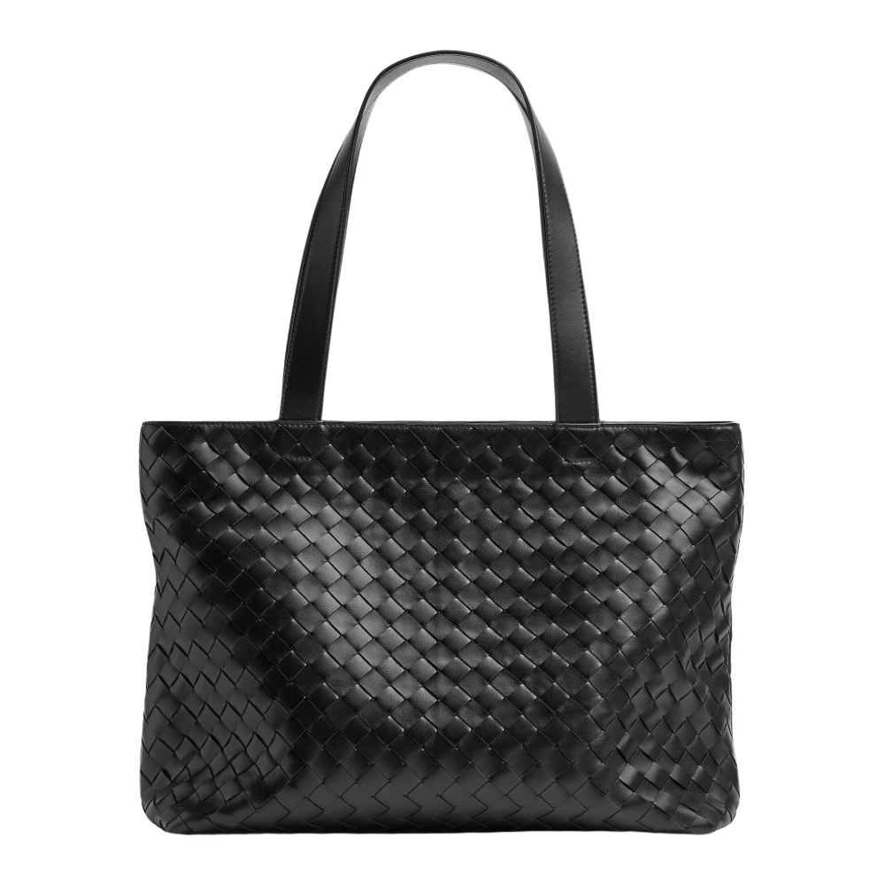 Bottega Veneta Intrecciato Leren Tote Tas Zwart Black Heren