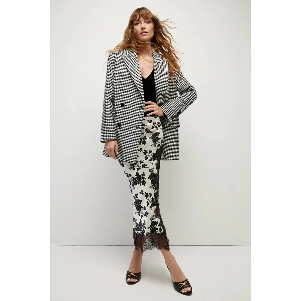 Veronica Beard Hutchinson Houndstooth Dickey Jas Black Dames