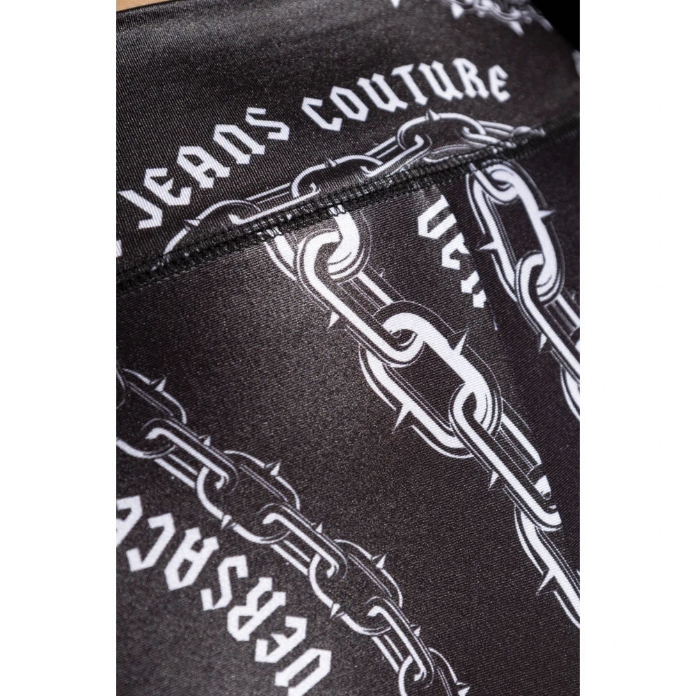 Versace Jeans Couture Gedessineerde leggings van Black Dames