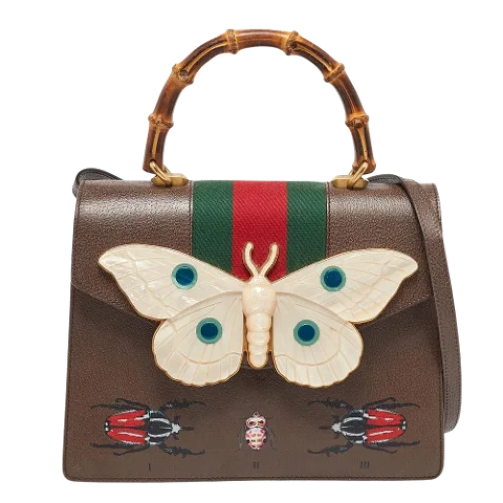 Gucci Vintage Pre-owned Leather handbags Brown Dames
