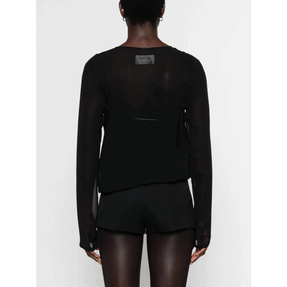 MM6 Maison Margiela Zwarte trui met lange mouwen Black Dames