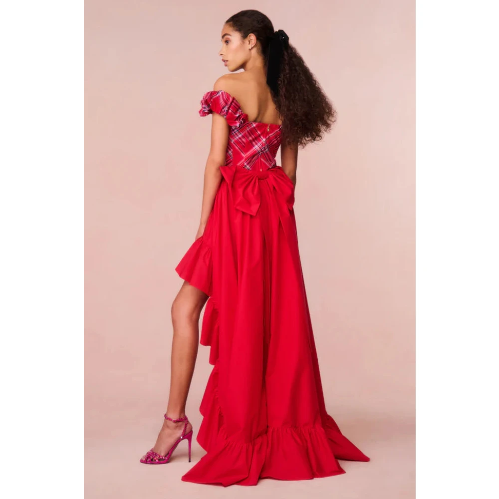 Loveshackfancy Dramatische Taffeta Rok met Sleep Red Dames