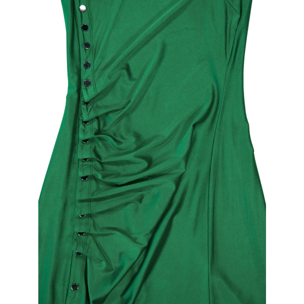 Paco Rabanne Groene Aansluitende Asymmetrische Jurk Green Dames