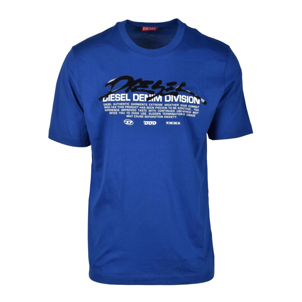 Diesel Katoenen T-shirt Blue Heren