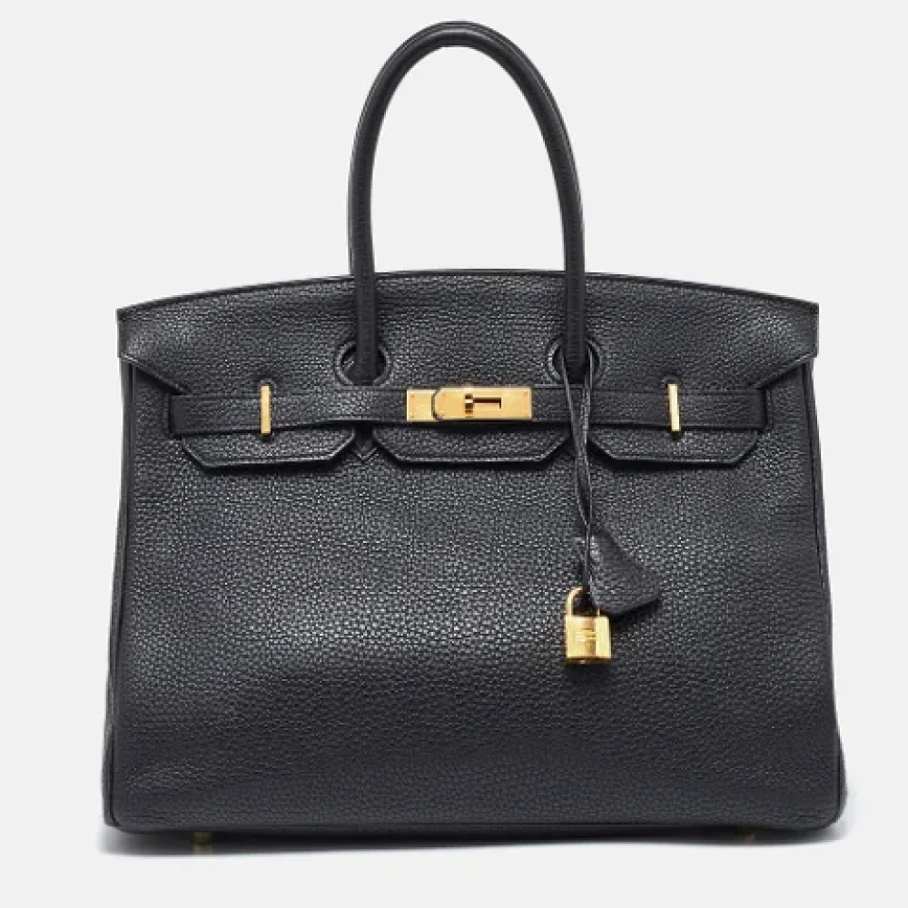 Hermès Vintage Pre-owned Leather totes Black Dames