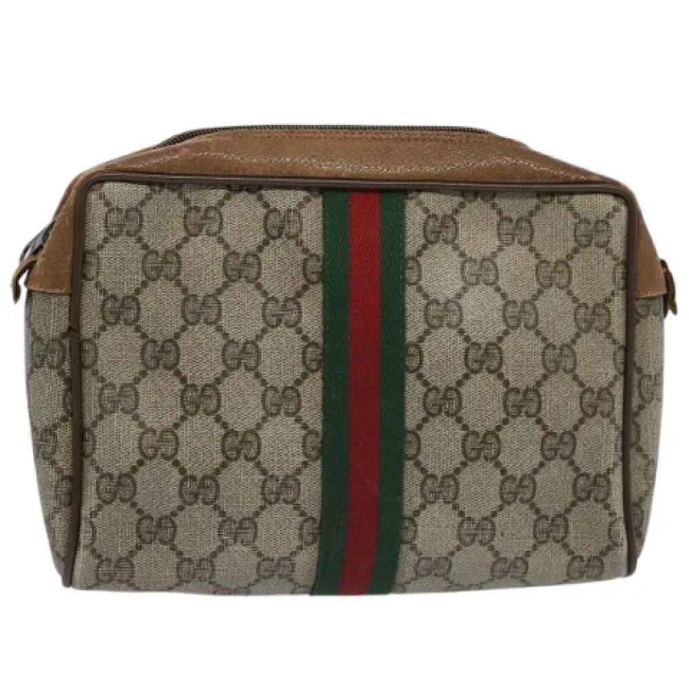Gucci Vintage Pre-owned Canvas clutches Beige Dames