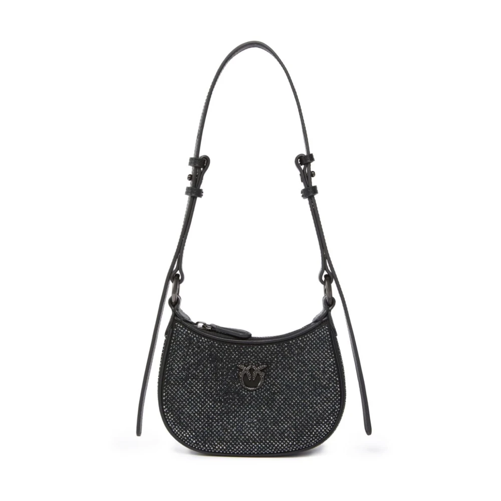 Pinko Schoudertas met kristallen versiering Black Dames
