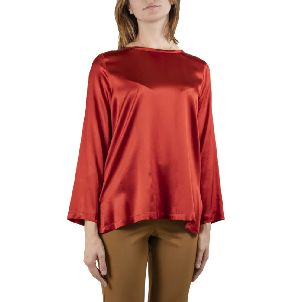 Maliparmi Zijden Shirt Aw24 Collectie Red Dames