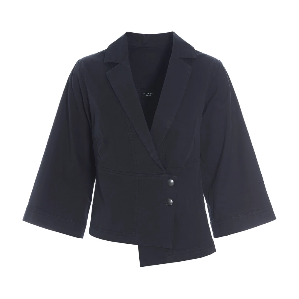 Bitte Kai Rand Asymmetrische Zwarte Jas Wabi Stijl Black Dames