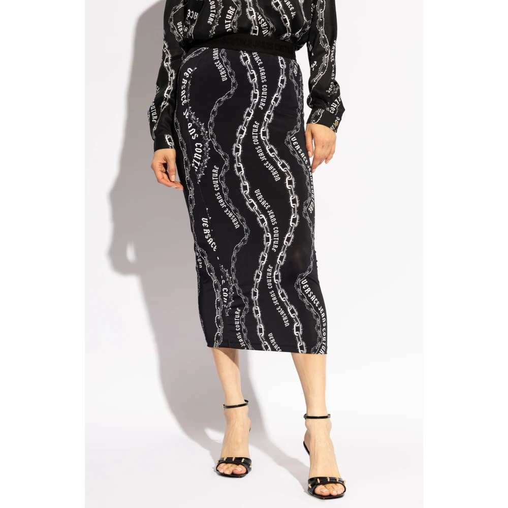 Versace Jeans Couture Rok met logo Black Dames