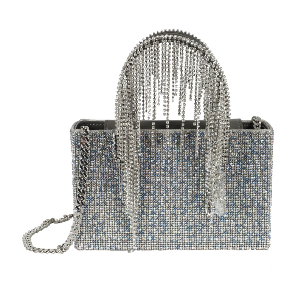 Kara Kristal Mesh Tote Tas Blue Dames