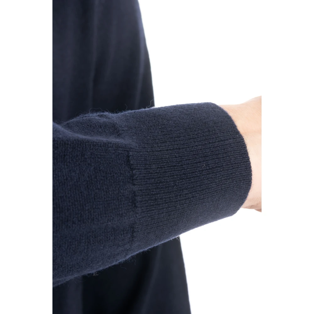 Colombo Blauwe Cashmere Trui Zig-Zag Patroon Blue Heren
