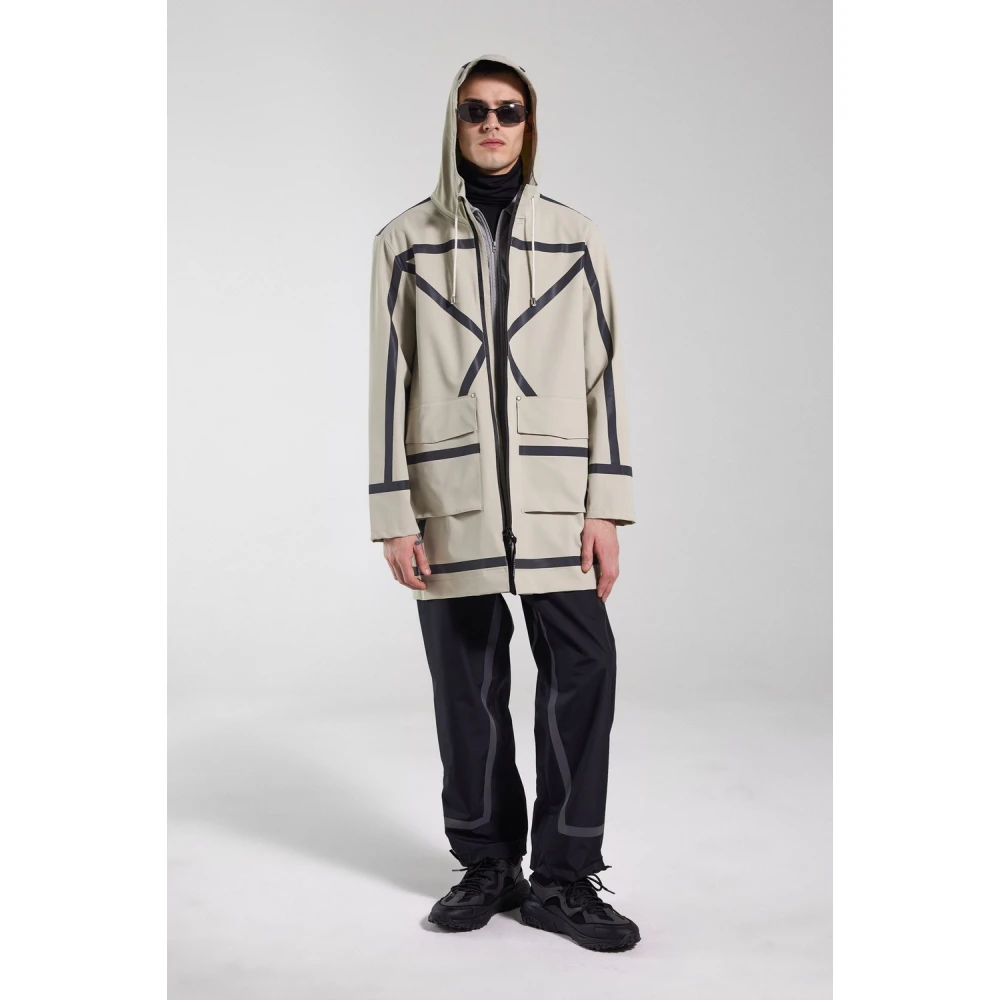 Stutterheim Waterdichte regenjas met reflecterende strepen Beige Heren