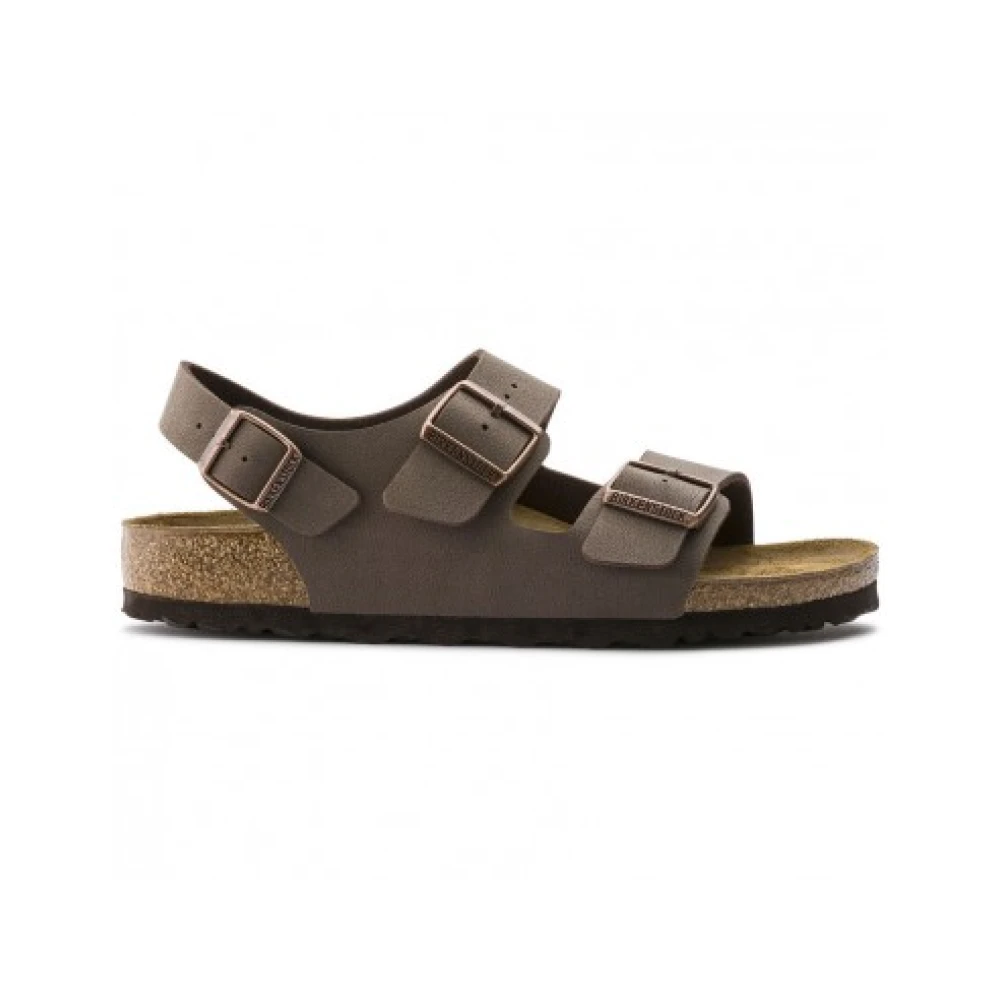 Birkenstock Men's Brown Flat Sandals, 10 Uk, Milano Birko-Flor Sandals Narrow