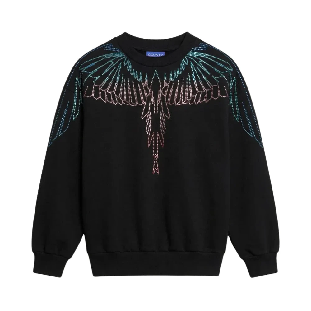 Marcelo Burlon Black Kids Sweatshirts, Female, 10 Y, Crew Neck Sweatshirt
