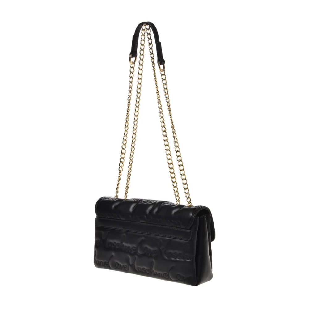 Love Moschino Zwarte Ketting Schoudertas Black Dames