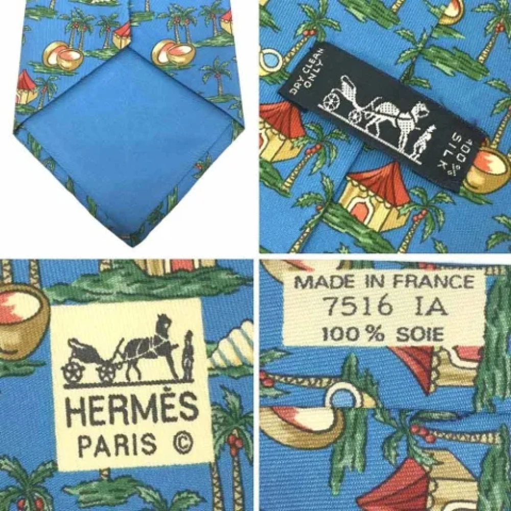Hermès Vintage Pre-owned Silk home-office Blue Heren