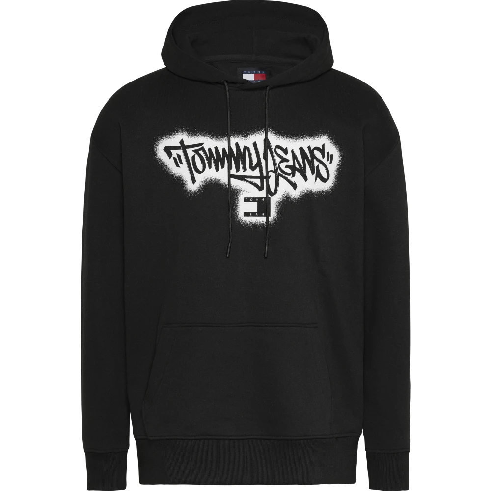 Tommy Jeans Hoodie Zwart Katoen Polyester Black Heren