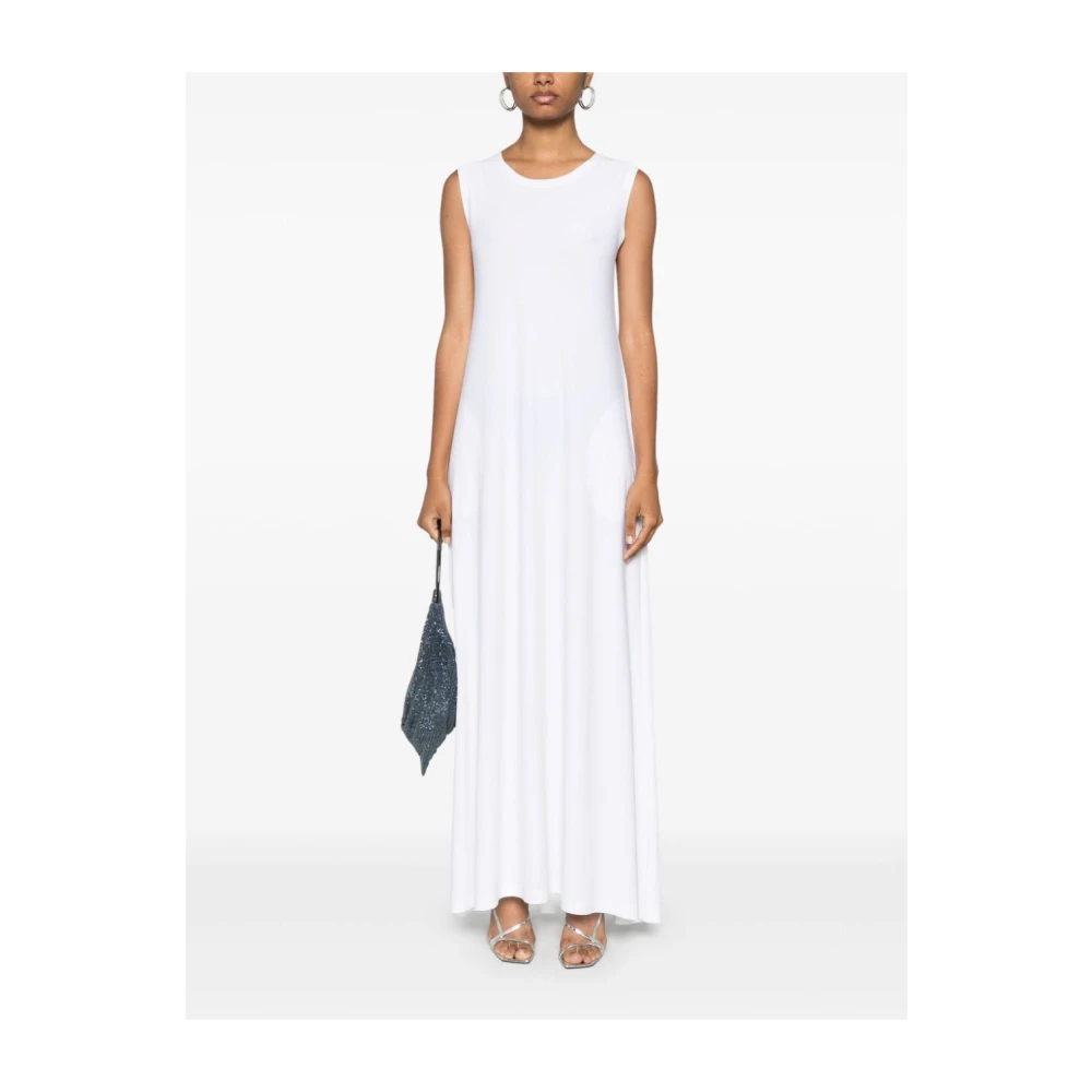 Norma Kamali Witte Maxi Jurk met Zijzakken White Dames