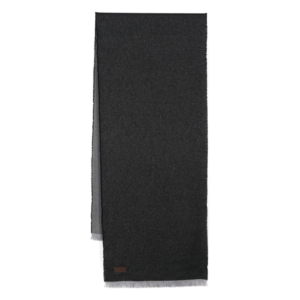 Canali Luxe Cashmere Sjaal Made in Italy Black Heren
