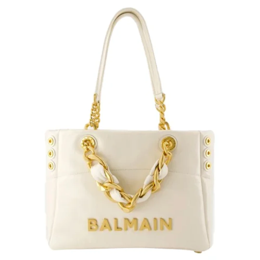 Balmain Leather shoulder-bags Beige Dames