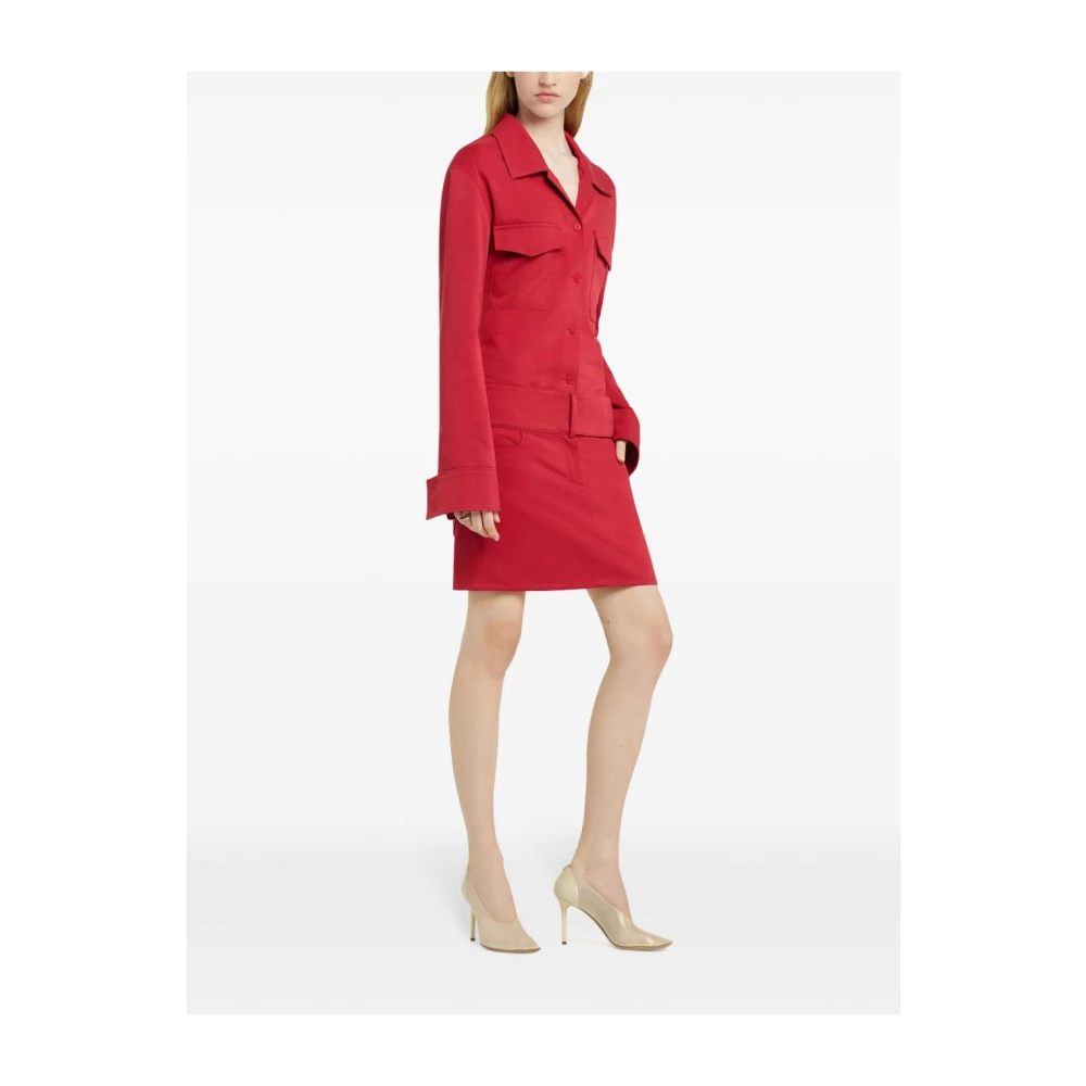 Courrèges Rode Mini Rok met Zakken Red Dames