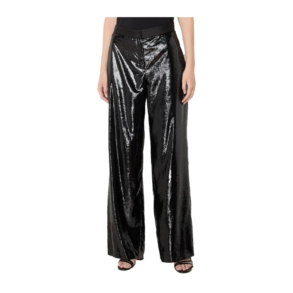 Pennyblack Hoge taille polyester broek Black Dames