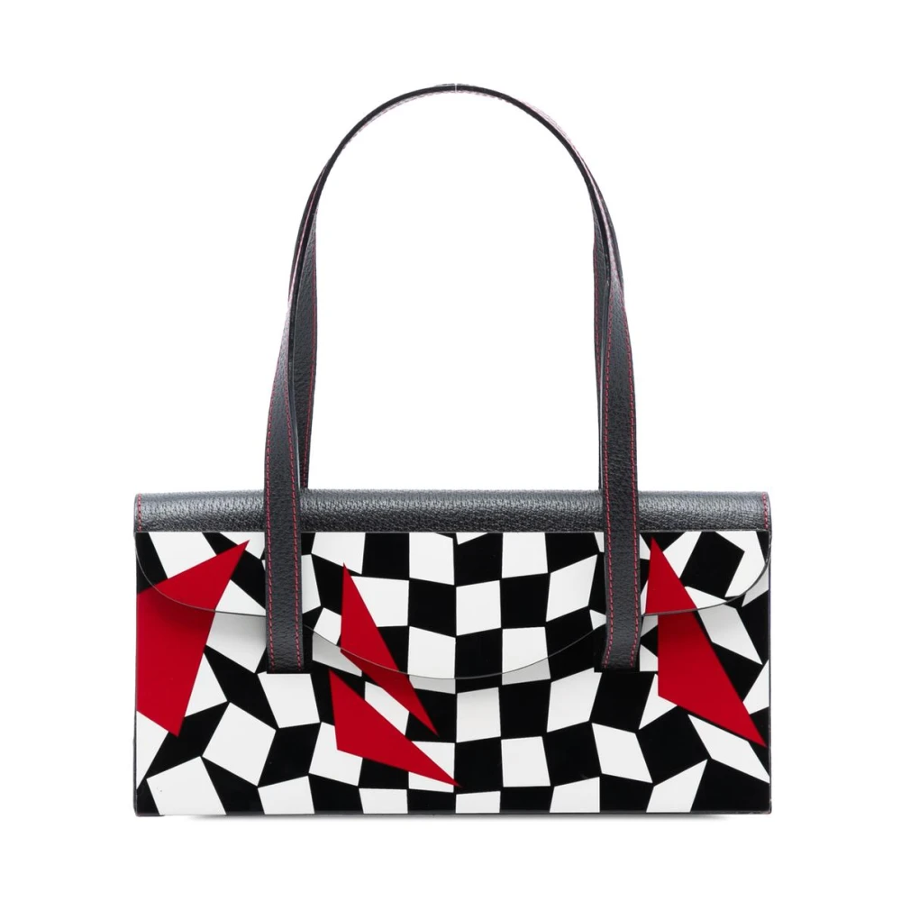 Fendi Vintage Women's Black Pre-Owned Novelty Patterned Handbag